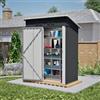 staronce Casetta da giardino metallo, 152,2x83,6x182CM, Nero, porta singola | capanno attrezzi, senza finestre, tetto piatto, ventilazione, 1,27m² per attrezzi/giardino/bici/terrazza