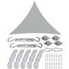 Lorrtta Tenda parasole triangolare grigia, 3 x 3 x 3, impermeabile, traspirante, anti UV, forte resistenza al vento, vela da giardino con kit di installazione, per giardino, patio, piscina, cortile