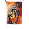 GDSHJKLW Bandiera astratta per chitarra ad acquerello da giardino a doppia faccia per fattoria bandiera da cortile 30,5 x 45,7 cm banner stagionale per esterni per primavera estate prato portico decorazione