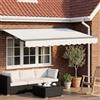 Kaloriko Cornice per Tenda Manuale con LED Bianco e Antracite 3 x 2,5 m ideale per terrazze e giardini, con rivestimento resistente alle intemperie, luce calda, controllo manuale o motorizzato