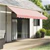 Runheo Tenda da sole a righe rosse e bianche, 3,5 x 2,5 m, in poliestere con rivestimento in poliuretano, resistente ai raggi UV, impermeabile, protezione solare per giardino, balcone, tettoia