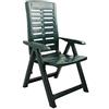 Multistore 2002 Ipae-Progarden S.P.A. Yuma 5 Sedia da giardino reclinabile plastica 60x61x108 cm verde