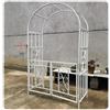 ZJGFCB Arco da giardino in metallo con doppio cancello, robusto pergolato per cortile esterno, patio, supporta piante rampicanti, facile montaggio (colore: A)