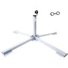 TUXUNQING Supporto per Ombrellone Metallo Pieghevole, Base A Croce Antiruggine, Adatto Aste 2,5-3,4 Cm, Guarnizione in Gomma (Bianco)