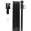 Yanmis Kit Asta Portabandiera, Asta Portabandiera in Metallo da 1,8 M, Montata a Parete, Anti-avvolgimento, Girevole, con Base e 2 Anelli Portabandiera, per Veranda Esterna (Black)