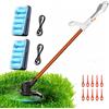 Litheli Tagliaerba a batteria, 20 V, larghezza di taglio 25 cm, con 2 batterie da 10000 mAh, potente motore per giardino e esterni, decespugliatore durevole con due batterie