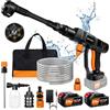 Huini Idropulitrice a batteria,21V Idropulitrice Elettrica portatile,45Bar/652PSI,con un tubo flessibile da 5 metri e 2 * 3000mAh batterie, utilizzato per il lavaggio la pulizia e l'irrigazione delle auto
