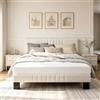 YIDATONG Struttura Letto 140 x 190 cm, Letto Matrimoniale con Testiera Imbottita Regolabile, Rete a Doghe, Telaio In Metallo, Spazio Di Stoccaggio Sotto Il Letto, Silenzioso, Resistente, Per Camera da Letto