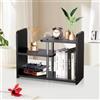 HDANI Scaffale da Scrivania in legno,Libreria Piccola,Nero | Moderno Organizer da Scrivania con Scaffale,Mini Scaffale da Tavolo,Libreria per Ufficio,Cucina,Soggiorno,Casa,40x30x16cm