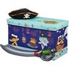 Relaxdays Pouf per Bambini, Contenitore per Giocattoli Pieghevole, Bimbi e Bimbe, Salvaspazio,Caccia al Tesoro,Blu Scuro