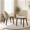 RBFGYIOP Sedie da pranzo imbottite moderne - Schienale curvo e gambe in legno - Cuscino morbido - Set 2 pezzi per cucina, ristorante, caffè - 2-pack Linen | Beige
