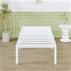 Lutown-Teen Rete Letto Singolo 80x190 cm a Doghe in Ferro, Alta 46 cm, Struttura Letto con Gambe ad Angolo Curvo, Giroletto Singolo, Spazio Aggiuntivo Sotto, Montaggio Facile, Silenzioso, Bianco