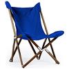 Telami - Sedia Tripolina - Collezione Sole Mio - Pieghevole e Leggera - Blu - Legno Tinto Teak - Made in Italy - Mobili da Esterno - Alta Qualità - Legno di Frassino -69x106x83 cm