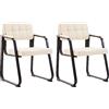 CLP Set di 2 sedie per visitatori Canada B con imbottitura e rivestimento in similpelle I Sedie per sala d'attesa con braccioli e struttura in metallo Colore:crema