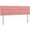 GHVBNMF Testiera imbottita in velluto rosa, 160 x 78/88 cm, per letto | Imbottitura regolabile in altezza con rivestimento in velluto per la camera da letto, offre gambe in legno stabili e supporto