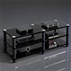 YOWLLXOF Mobile stereo, supporto rack audio per componenti HiFi e console da gioco | Acciaio resistente, supporto audio stabile, archiviazione multimediale moderna, organizzatore home theater(A,3 Tier)