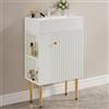 TIZZ Mobili da bagno 55 cm, lavabo con base lavabo, piccoli mobili da bagno, bianco