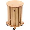 hongward Set di 4 sgabelli impilabili in legno con ruote, per sala da pranzo, comodino rotondo, sgabello da balcone, per cucina, camera da letto, soggiorno (colore legno di ciliegio)