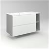 Diventa Modello Diva Star, Mobile Bagno sospeso 100cm con 2 cassetti spaziosi, 2 vani a giorno e lavabo dal design moderno, colore bianco e grigio