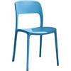 Viron Set 2 Sedie Impilabili in Polipropilene Azzurro per Interno ed Esterno 45x52x79h cm Design Minimal Moderno Leggere e Resistenti Portata 150 Kg