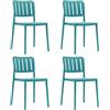 Rebecca Mobili Set 4 Sedie da Esterno, Sedie da Pranzo, Blu Petrolio, Polipropilene, Impilabili, Robuste, Design Moderno - Misure HxLxP: 82 x 42 x 53 cm - Art. RE7194V3M4