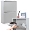 StarMart Scarpiera Salvaspazio Slim GRIGIO (2 Ante 6 Paia, Nessun Montaggio) Struttura in Metallo resistente (no plastica, tessuto, or legno), per Interni/Esterni, Scarpe/Stivali, Garanzia 15 Anni