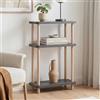[en.casa] Scaffale da Terra a 3 Ripiani Grigio Antracite 62x40x18 cm | Mensola Autoportante 3 Livelli Piani Libreria Multiuso Soggiorno Ingresso Cucina Barre in Legno Massello Portaoggetti