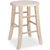 OKAFFAREFATTO MADDALONI Sgabello bar legno seduta rotonda h47 grezzo gambe curve