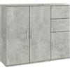 imasay Credenza Grigio Cemento 91x29,5x75 cm in Legno Multistrato,Madia Soggiorno Moderna,Credenza Cucina Salvaspazio