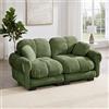 Rvjiahe Divano a 2 posti in ciniglia,divano modulare,morbidi e avvolgenti | raffinato motivo trapuntato stile elegante cuscini di seduta spessi schienale dalla forma ergonomica facile da montare