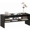 HOMCOM Tavolino da Caffè Moderno a 2 Livelli con Ripiano Aperto, Nero | Tavolino Basso in Truciolato, Piedini, 100x40x41.5 cm