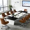 ZRBDDEF Tavolo Riunioni Ufficio, Tavolo Conferenza Moderno Grande, Scrivania Meeting con Piano Spessore 2,5 cm, Tavolo per Sala Riunioni, Ufficio e Spazi di Lavoro