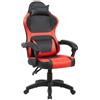 San Marco sedia da gaming ergonomica con braccioli, sedia da scrivania reclinabile, disponibile in diversi colori. (Rosso)
