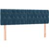 GHVBNMF Testiera per letto in velluto blu scuro, 160 x 7 x 78/88 cm | Testiera imbottita regolabile in altezza in morbido tessuto di velluto con gambe in legno robuste per una camera da letto