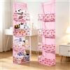 Generic 1 organizer da appendere alla porta, con stampa di ciliegie rosa, 4 strati, in PVC, da appendere all'armadio, per camera da letto, bagno, dormitorio, multi-tasca per scarpe, articoli vari, cosmetici