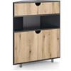 Vicco Credenza Inaro, Antracite/quercia, 79 x 96 cm | con 4 scomparti, adatto per essere riposto in modo salvaspazio negli angoli della stanza