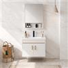FGNIXLN Set di mobili da bagno con mobiletto, 51 cm, con armadietto a specchio da 45 cm, set di mobili da bagno con lavandino, sospeso, mobili moderni da bagno(Bianco,50x36cm)