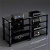 YOWLLXOF Mobile stereo, supporto rack audio per componenti HiFi e console da gioco | Acciaio resistente, supporto audio stabile, archiviazione multimediale moderna, organizzatore home theater(A,4 Tier)