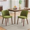 RBFGYIOP Sedie da pranzo imbottite moderne - Set 2 pezzi - Lino verde - Gambe in legno, schienale alto con ala, cuscino spesso, piedini livellanti - Per sala da pranzo, cucina, soggiorno - 2-pack