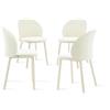 Mobili Fiver, Sedie Melissa, set da 4, Bianco, Polipropilene, Sedie Moderne per Soggiorno