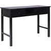 PUGYNBK Scrivania nera 110 x 45 x 76 cm, scrivania vintage in legno di paulonia e pioppo, con 2 cassetti e scomparto aperto, tavolo consolle per computer per casa e ufficio, semplice