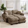 Rvjiahe Divano a 2 posti in ciniglia, divano modulare a forma di U | raffinato design trapuntato stile elegante cuscini di seduta spessi, morbidi e avvolgenti con pouf mobile