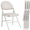 RBFGYIOP Sedie pieghevoli imbottite per sala da pranzo - struttura in metallo robusto - seduta in similpelle PU facile da pulire - schienale ergonomico - ideali per cucina, ufficio, eventi - Beige, 4