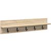 HETFTJN Appendiabiti da Parete Rovere Sonoma 80x10,5x18 cm | Pannello appendiabiti salvaspazio con ganci robusti per ingresso e corridoio. Design moderno e finitura elegante.