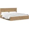 vidaXL Bed Frame with Storage and Headboard Artisan Oak 180 x 200 cm