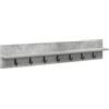 HETFTJN Appendiabiti da Parete Grigio Cemento 100x10,5x18 cm | Struttura salvaspazio in legno ingegnerizzato grigio cemento con ganci robusti, ideale per corridoio e ingresso moderno.