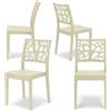 REDÒKASA Set 4 sedie in polipropilene TETI, impilabile, resistente ai raggi UV, design moderno, ideale per sala da pranzo, cucina, sala d'attesa, bar, ristoranti o giardino (4, Sabbia)