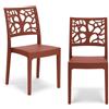 REDÒKASA Set 2 sedie in polipropilene TETI, impilabile, resistente ai raggi UV, design moderno, ideale per sala da pranzo, cucina, sala d'attesa, bar, ristoranti o giardino (2, Rosso Mattone)
