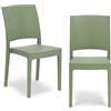 REDÒKASA Sedia in polipropilene FLORA, MADE IN ITALY, impilabile, resistente ai raggi UV, design moderno, ideale per interno ed esterno (2, Menta - Senza Braccioli)
