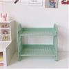 Generic Organizer da scrivania pieghevole a 2 livelli, scaffale impilabile per cosmetici, cancelleria, articoli da cucina e bagno, supporto salvaspazio